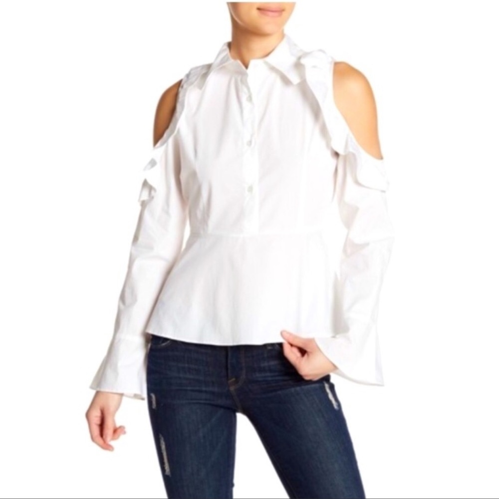 Walter baker cold shoulder peplum top
